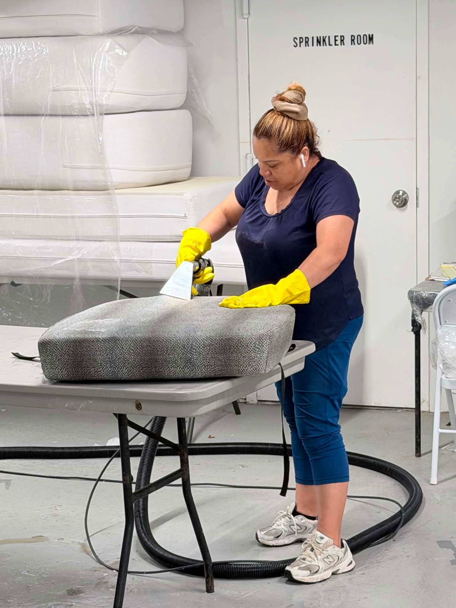 Patio cushion deep cleaning
